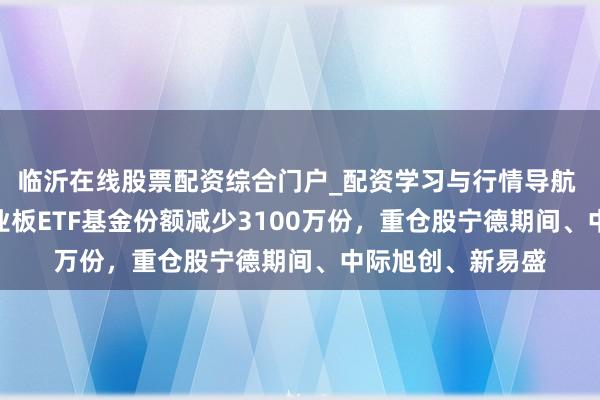 临沂在线股票配资综合门户_配资学习与行情导航 1月29日南边创业板ETF基金份额减少3100万份，重仓股宁德期间、中际旭创、新易盛
